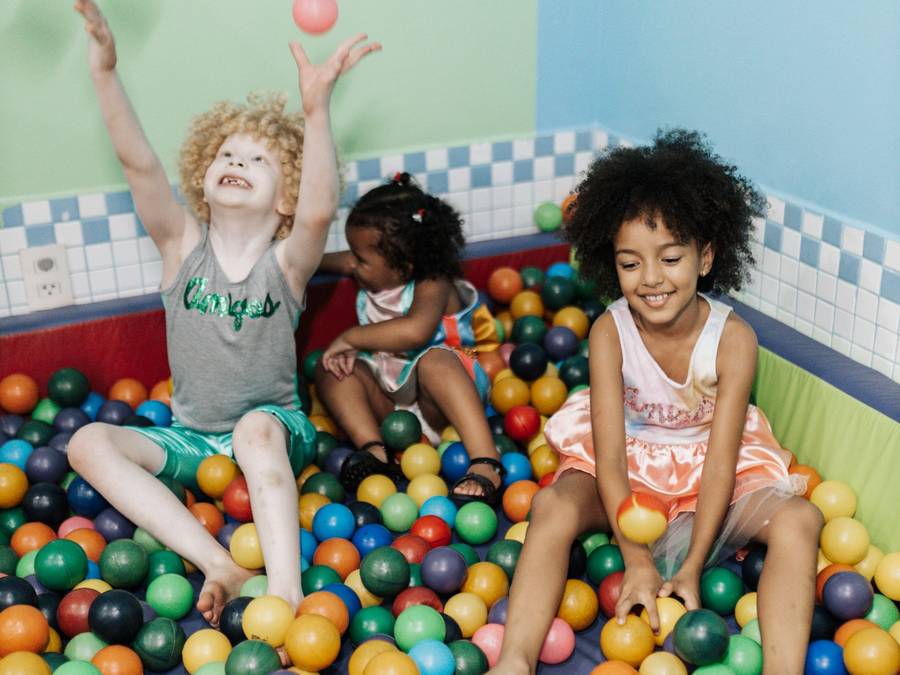 Children playing in the ball pit